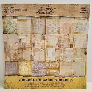 Tim Holtz Idea-Ology Memoranda Paper Pad 36 Sheets 12x12 Retired